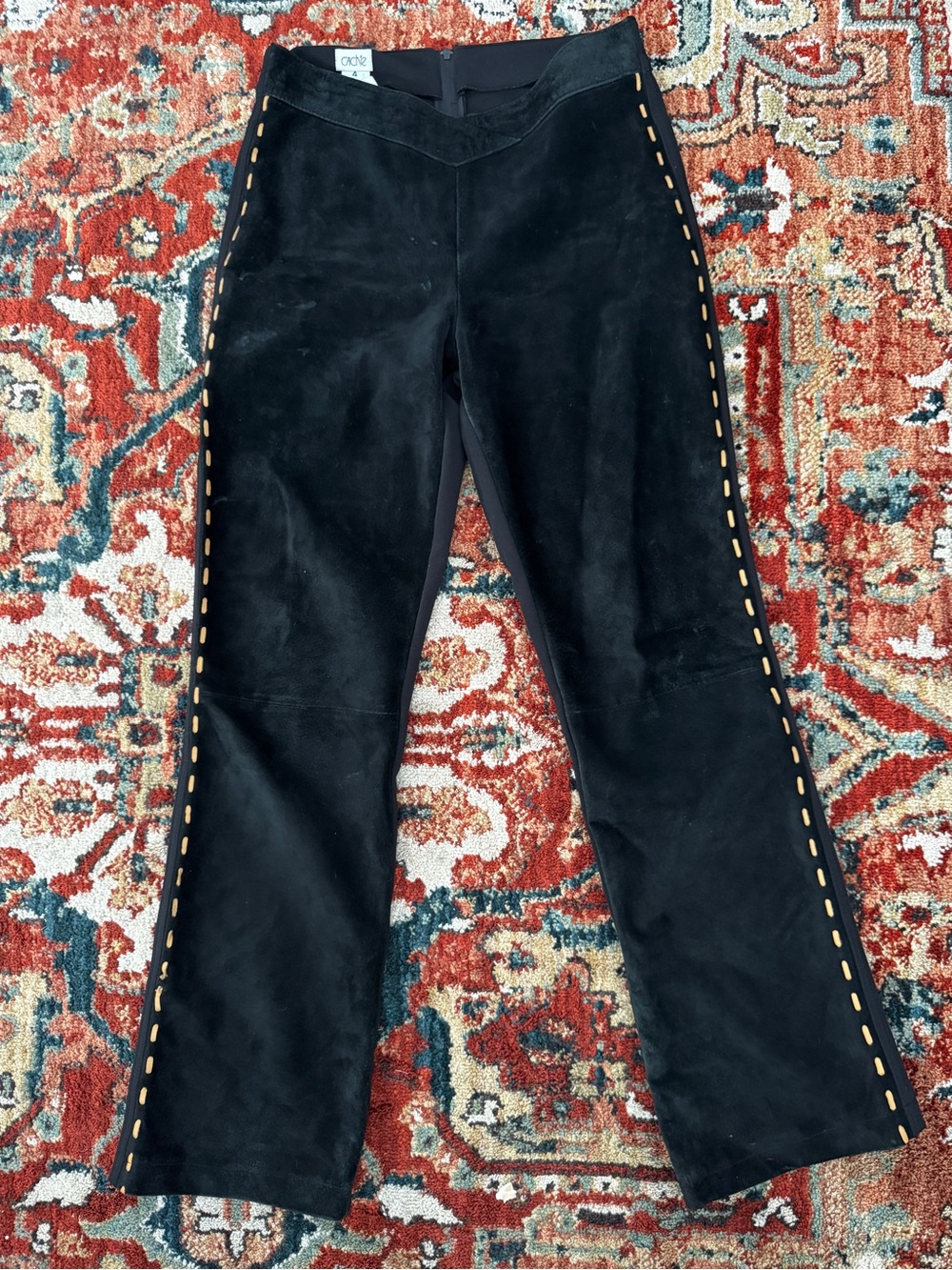 Cache Suede Leather Whipstitch Y2K Vintage Pants
